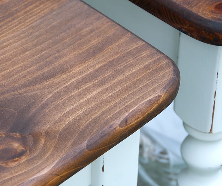 Stain over stain close-up