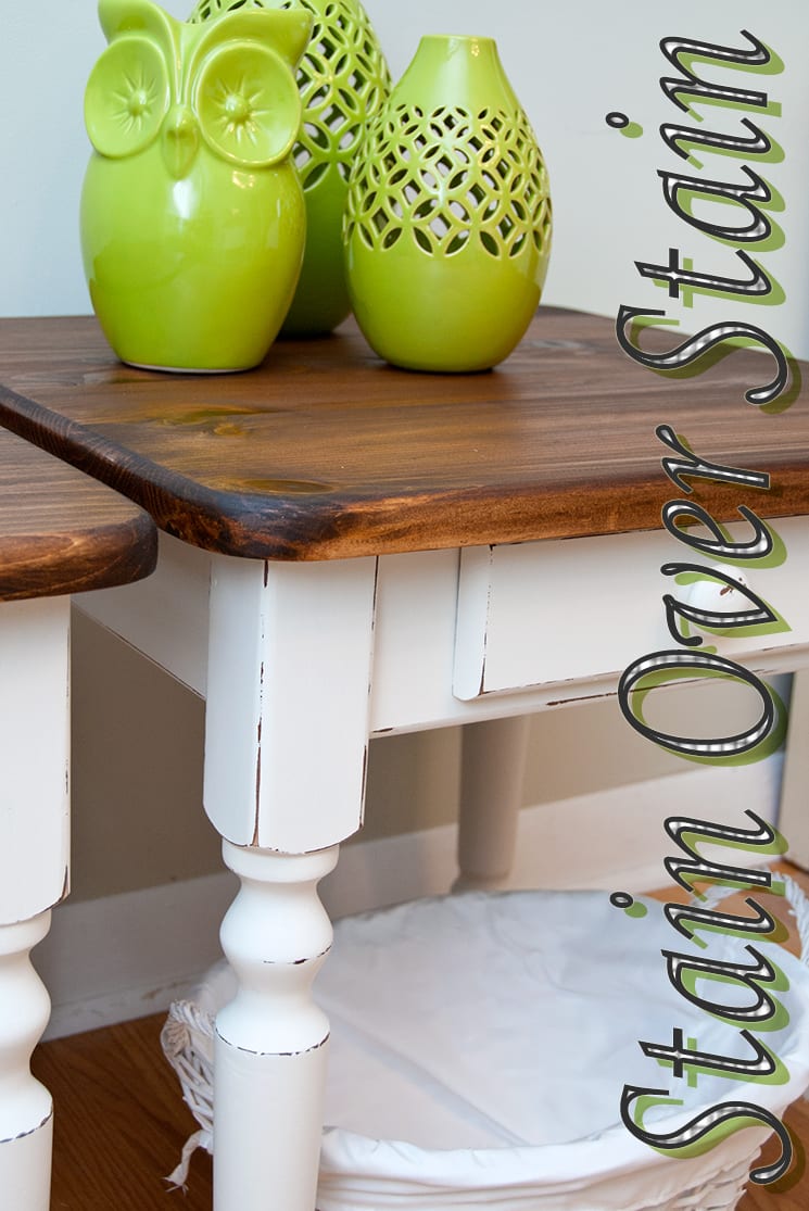 stained side tables