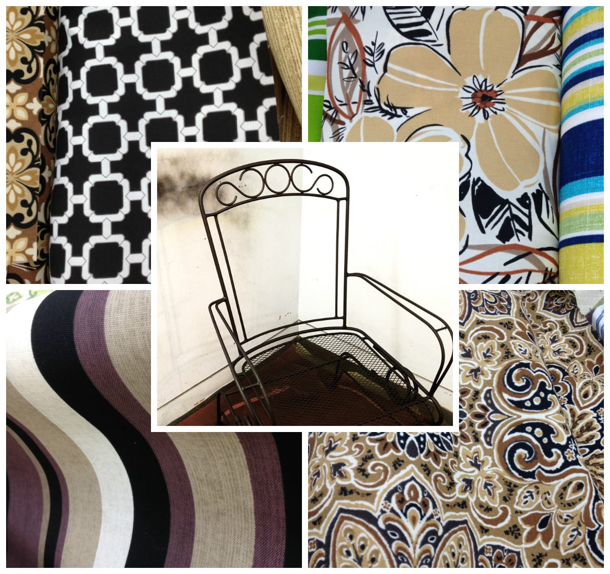 wrought iron chair fabric