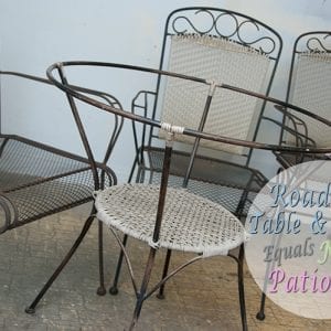 wrought iron patio set before