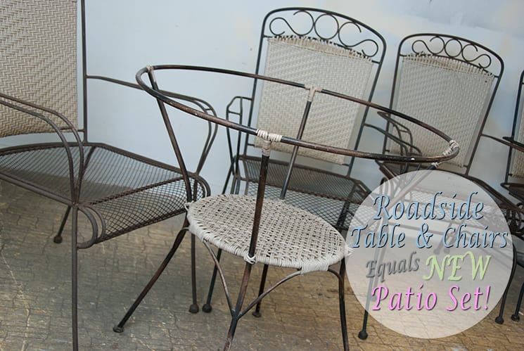 wrought iron patio set before