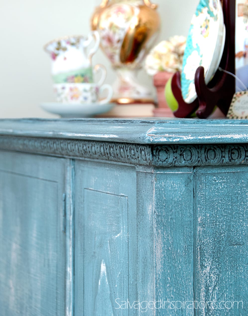 Turquoise French Country Sideboard Re-Do