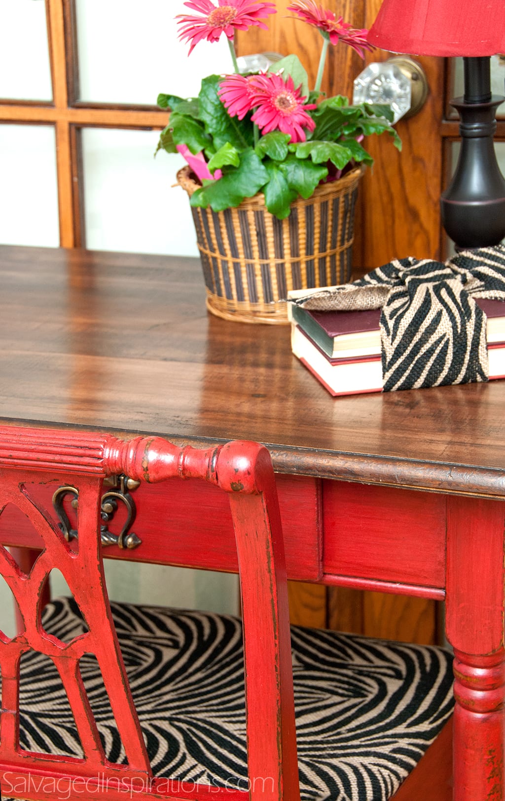 Road Rescued Glazed Writing Desk