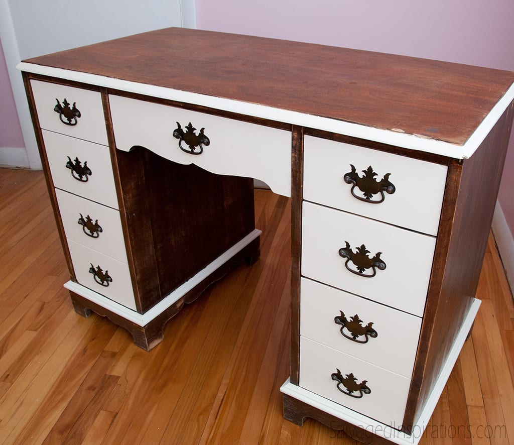 Painted-Desk-w-Chippendale-Pulls