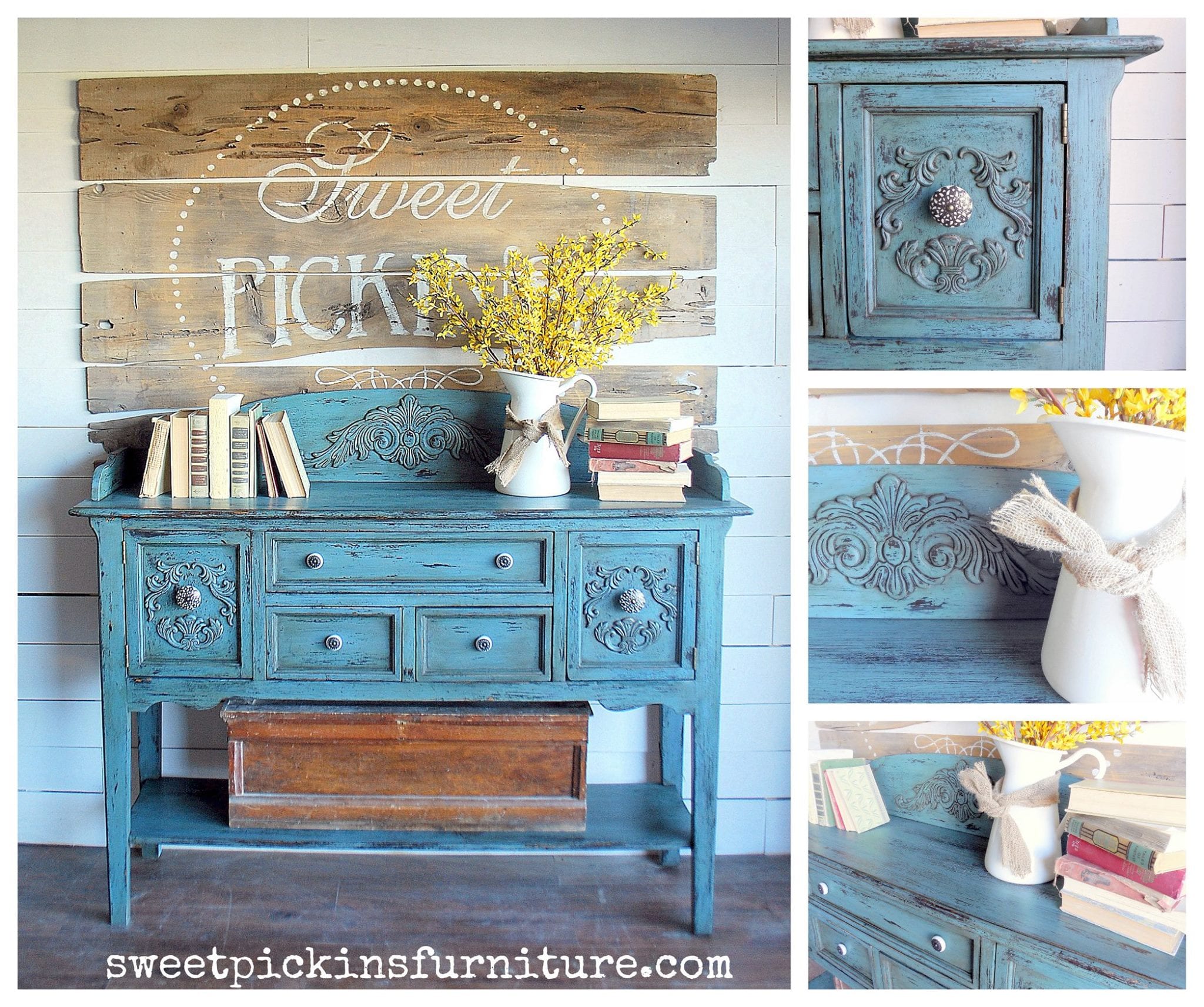 Sweet Pickins Milk Painted Hutch