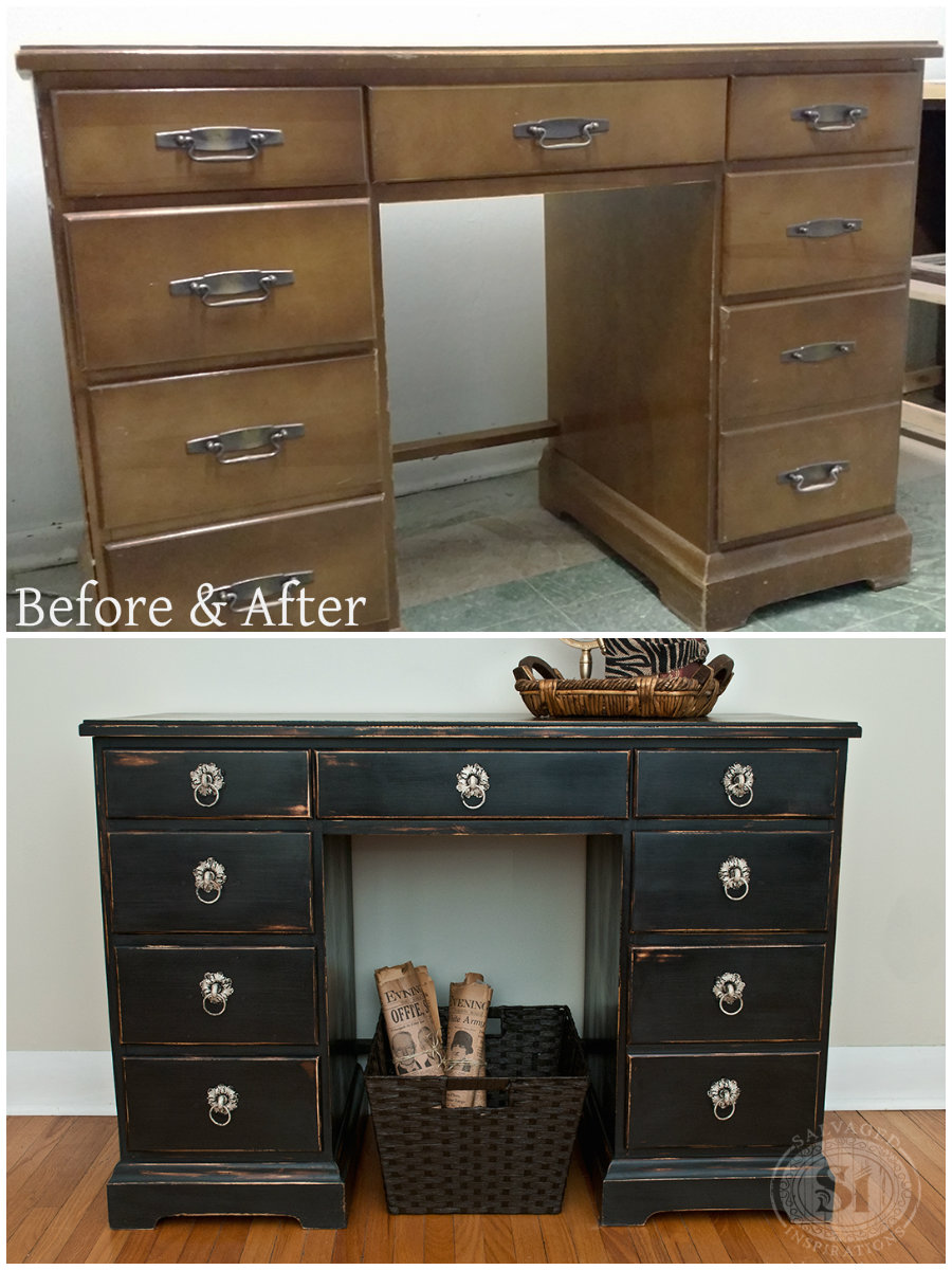 B&A Wax Distressed Desk