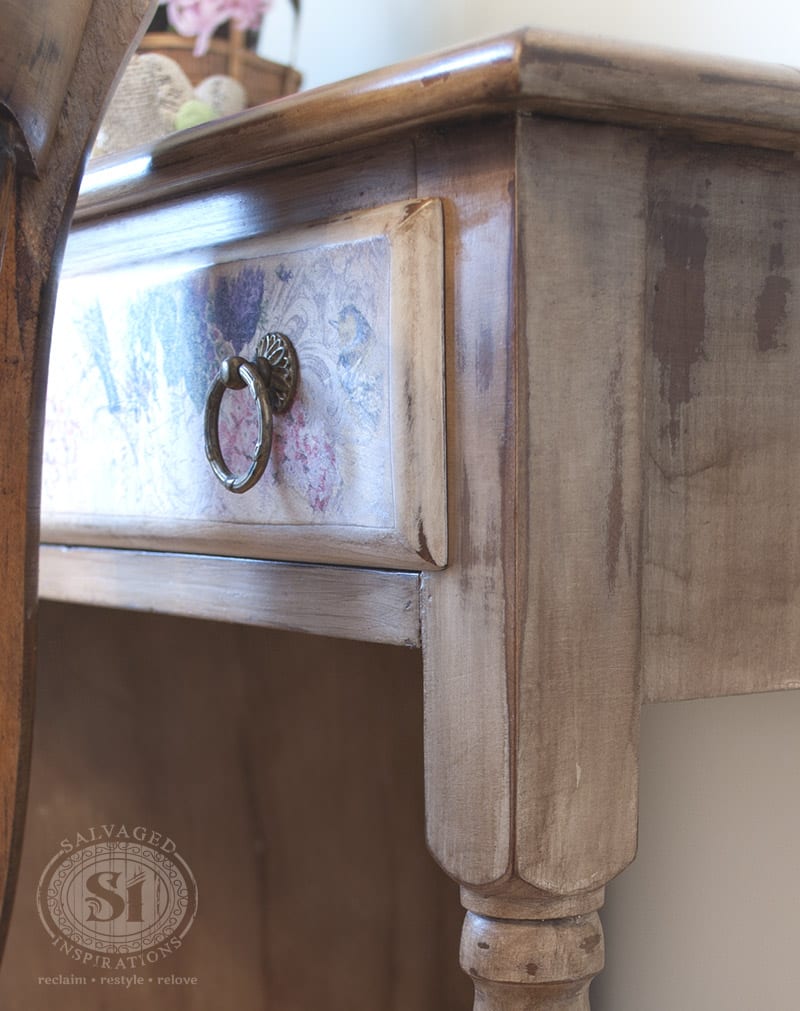 glazed&decoupaged desk