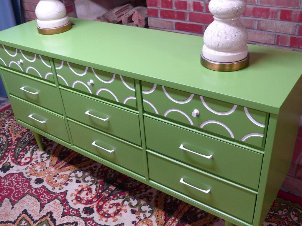 Simple Redesign - apple green dresser