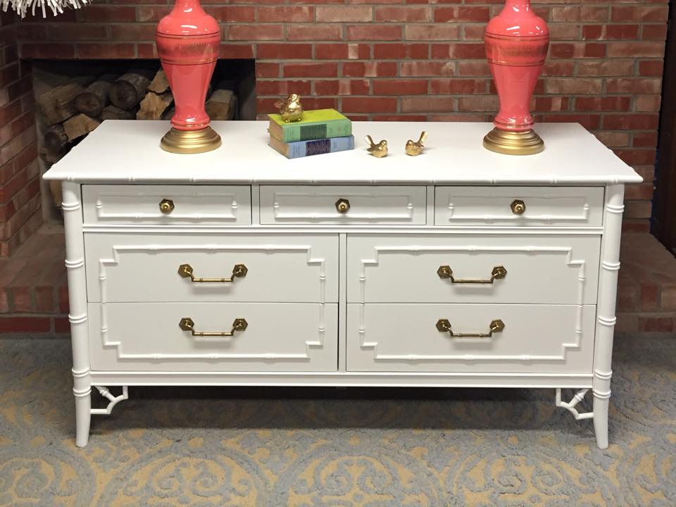 Simple Redesign - painted bamboo dresser