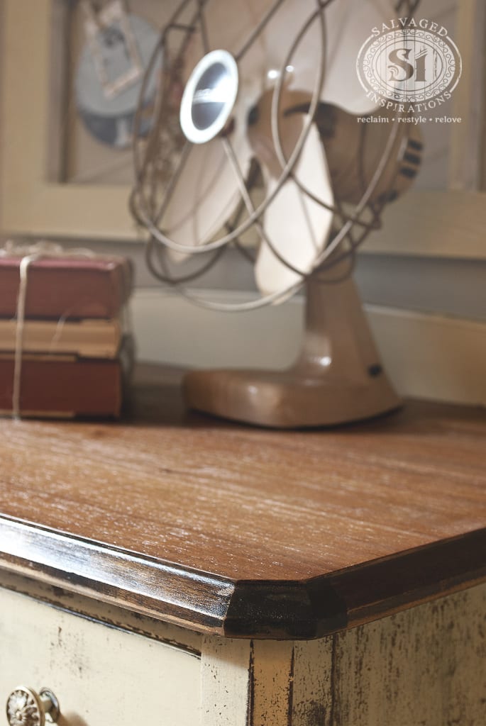 milk painted & stained dresser