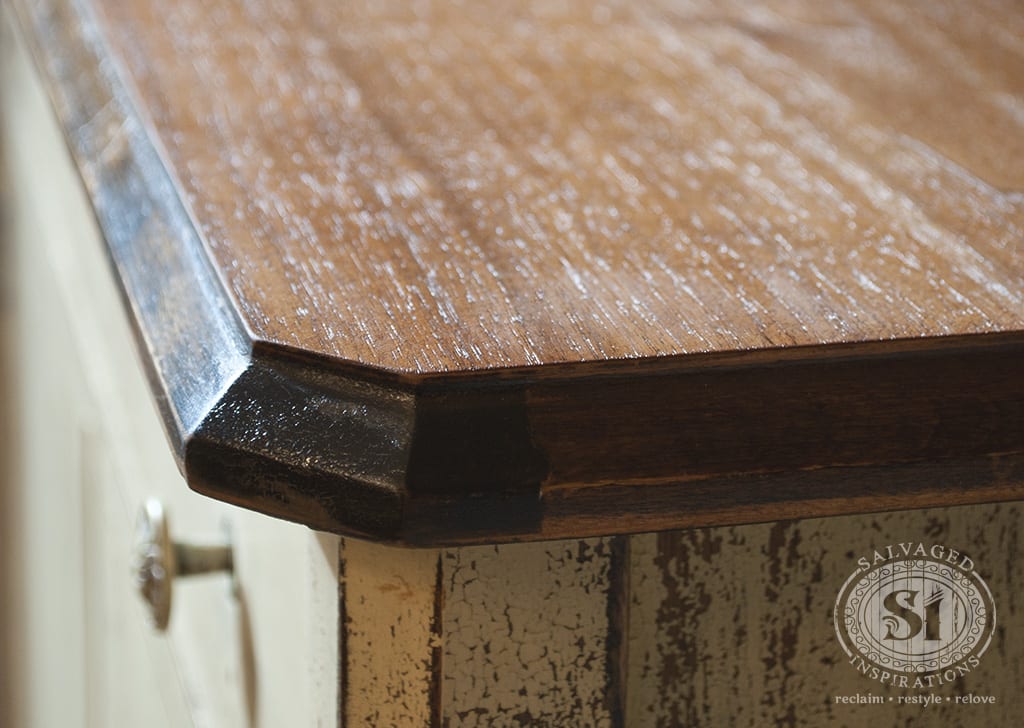 milk painted & stained top