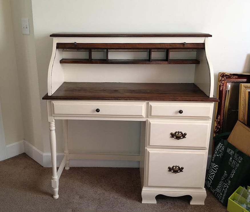 painted and stained wood desk (JB)