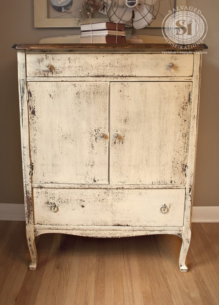 yellow milk painted dresser