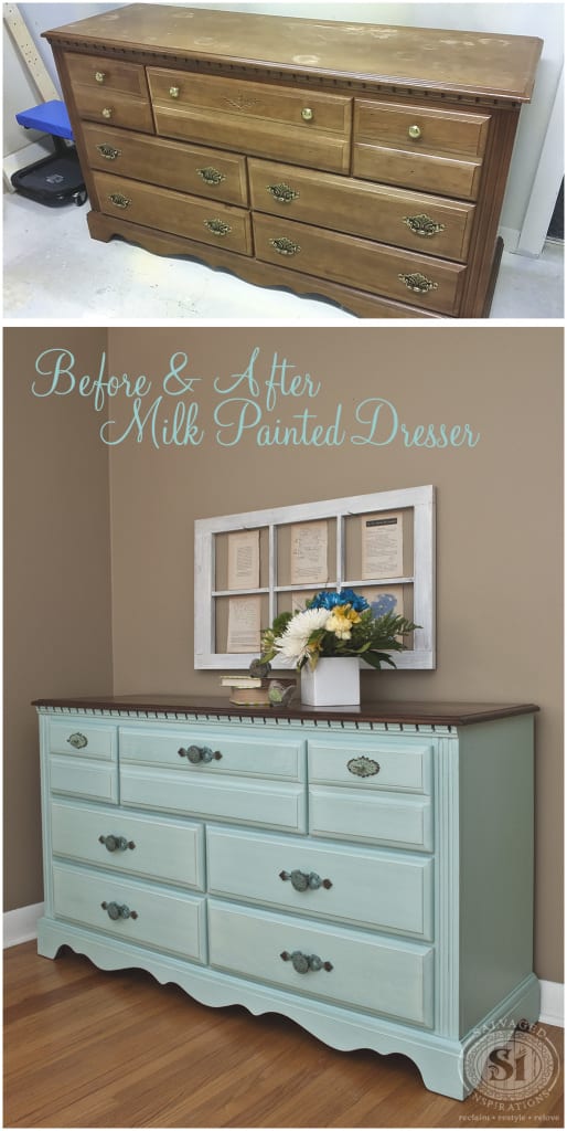 Before&After Milk Painted Dresser