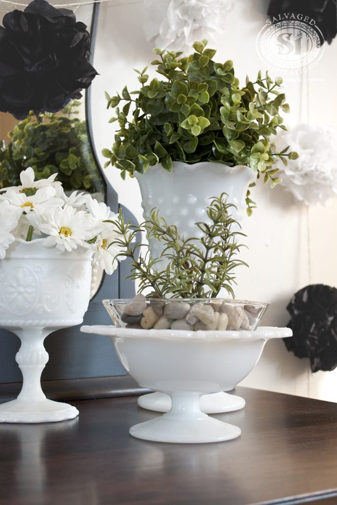 Milk Glass Arrangement