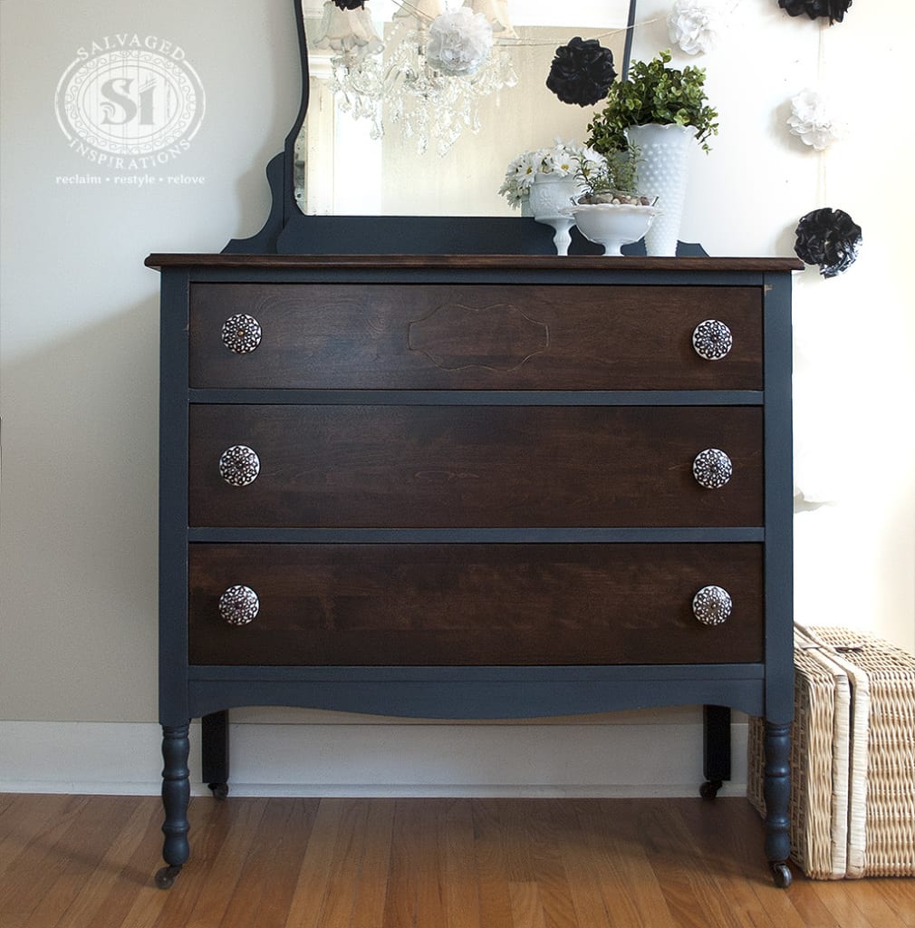 Painted&Stained Dresser - Bluestone Cottage Paints1