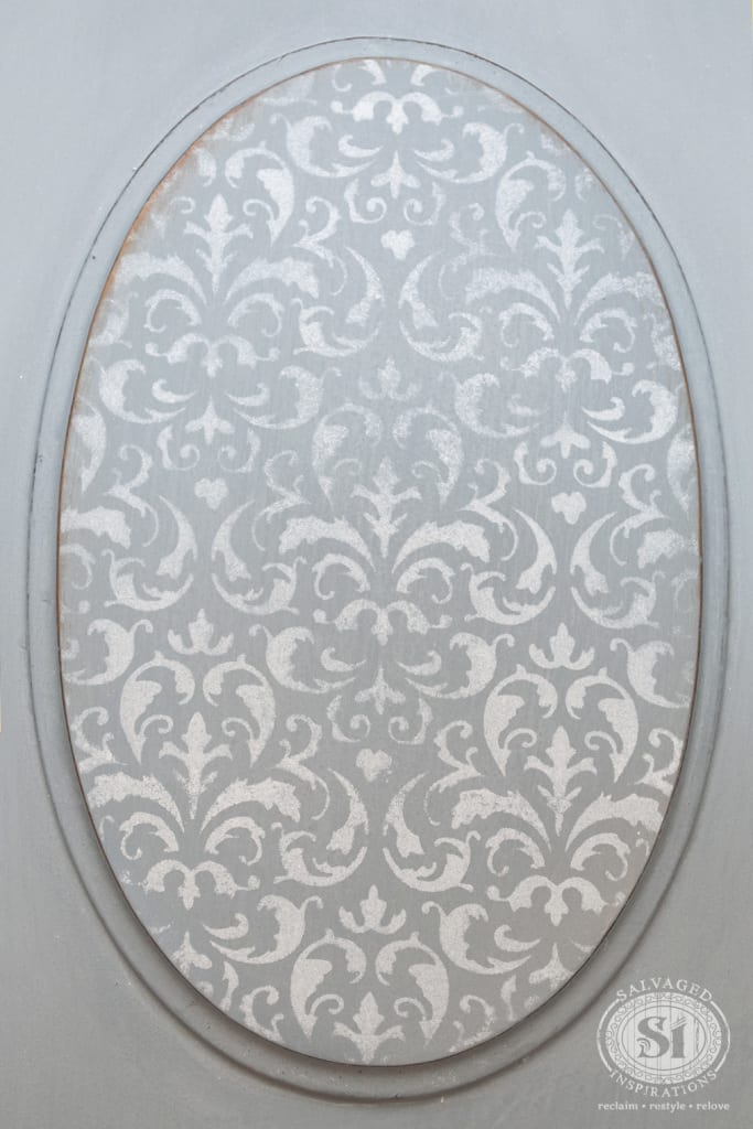 Stencil on French Country Armoire