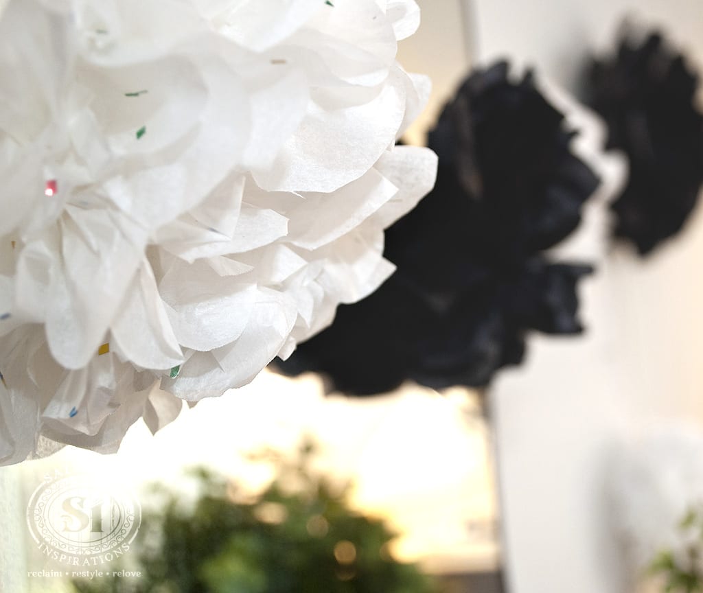 Stringed Tissue Paper Flowers