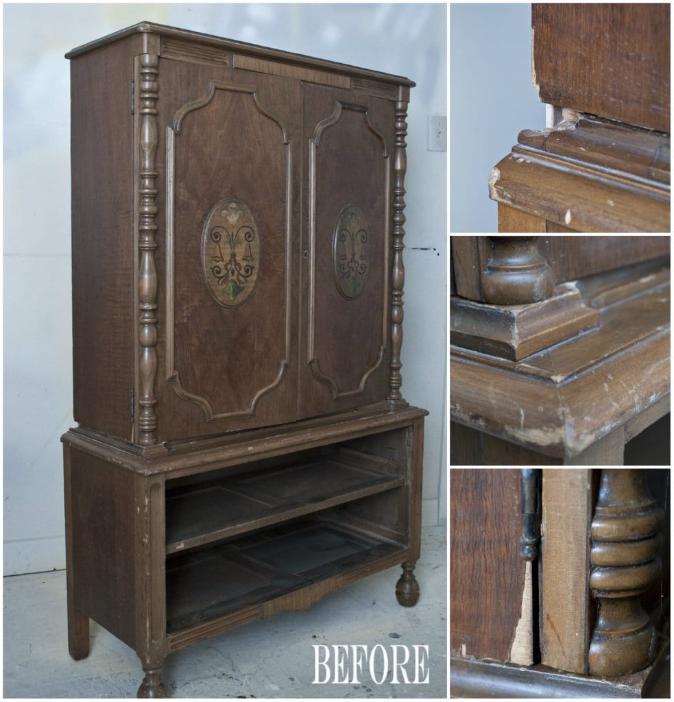 Vintage Armoire close-up Befores