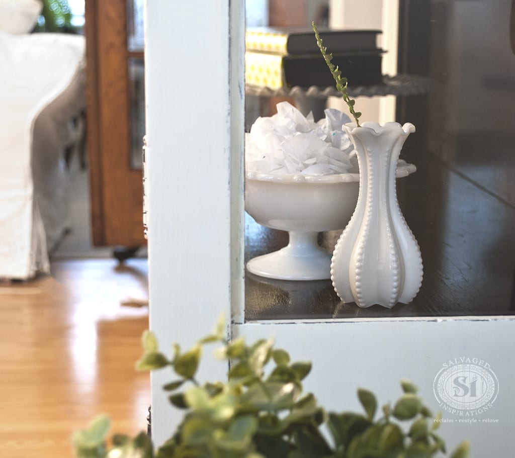 Milk Glass in Chalk Style China Cabinet