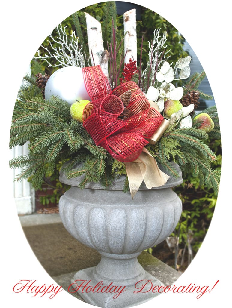 Repurposed Christmas Planter-Decor