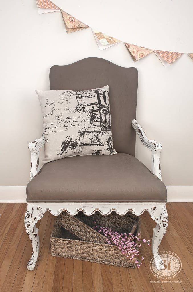 General Finishes Chalk Style Fabric Painted Chair-1