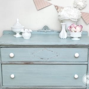 MMS Eulalies Sky Milk Painted Vintage Dresser-Top