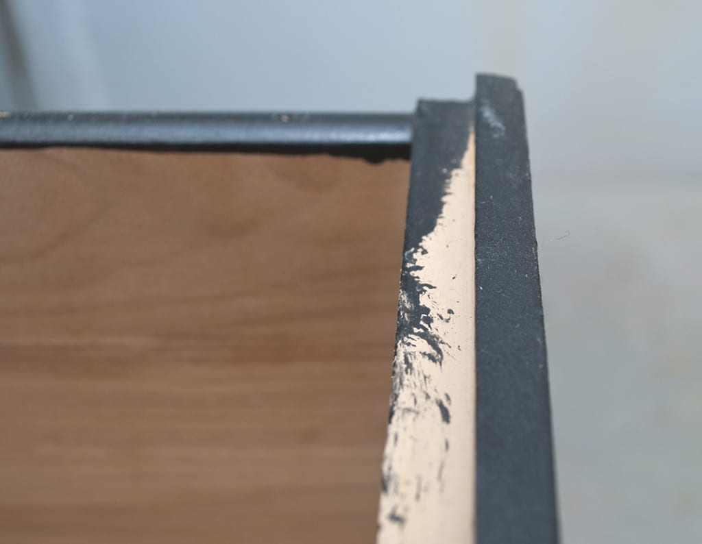 Messy Painted Dresser Drawers