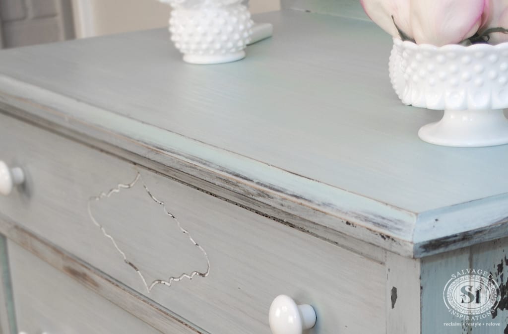 Vintage Dresser w Layered Milk Paint Technique