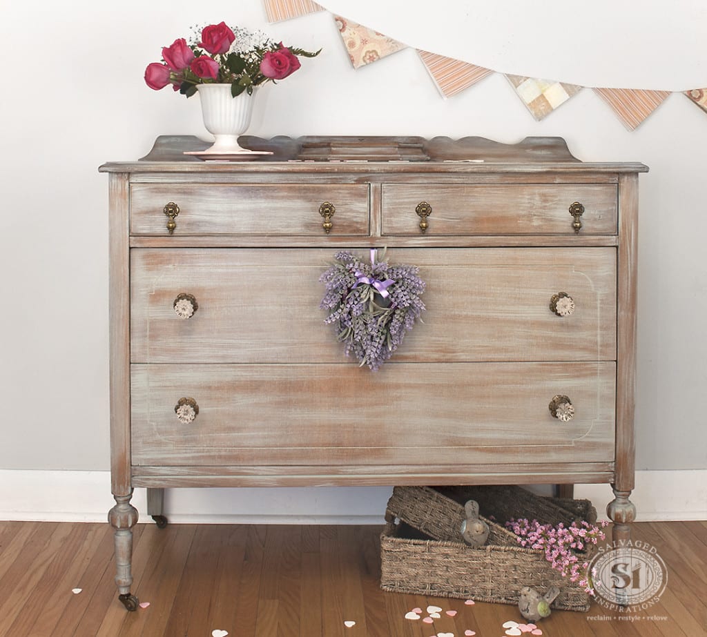 grey washed antique dresser