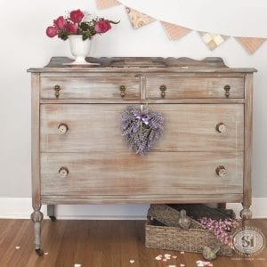 grey washed antique dresser