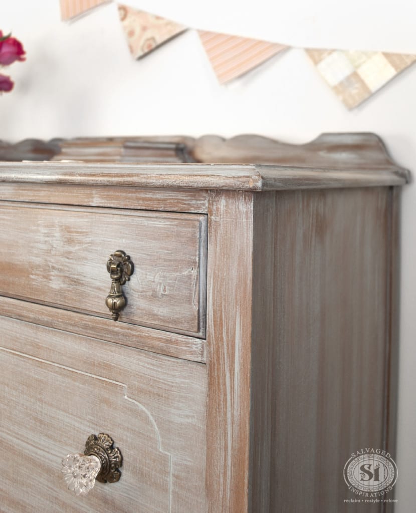 whitewashed antique dresser