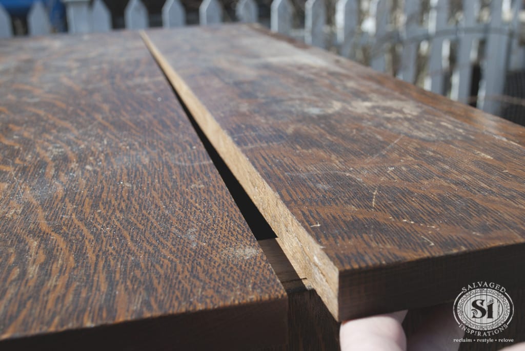 Broken Board on Old Dresser Top