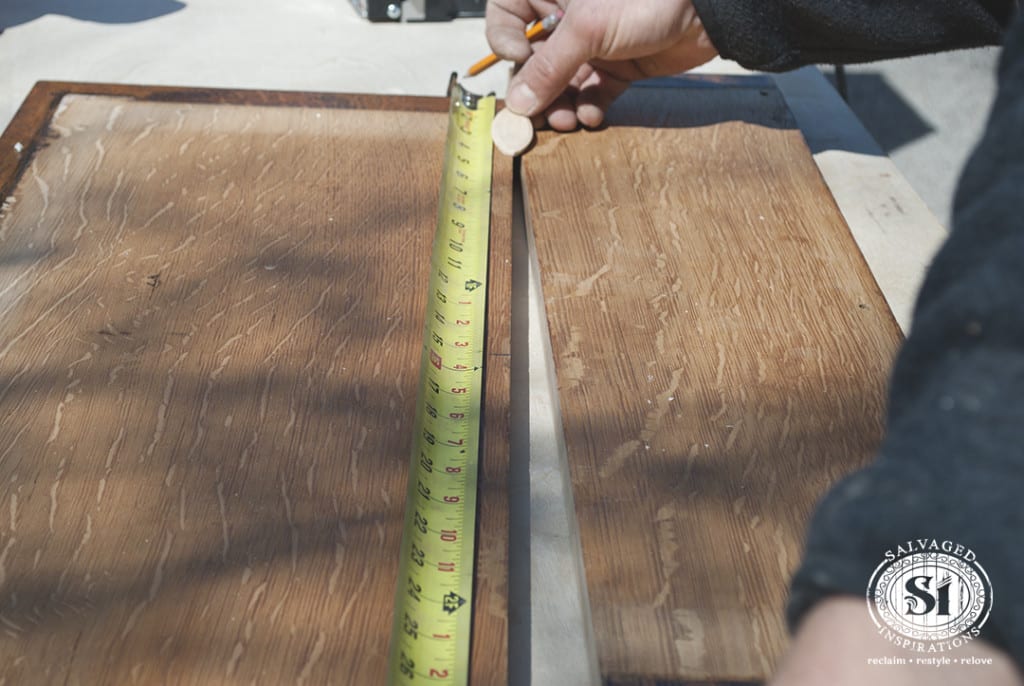 Measuring Wood Dresser Top for Biscuits and Glue Up