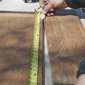 Measuring Wood Dresser Top for Biscuits and Glue Up