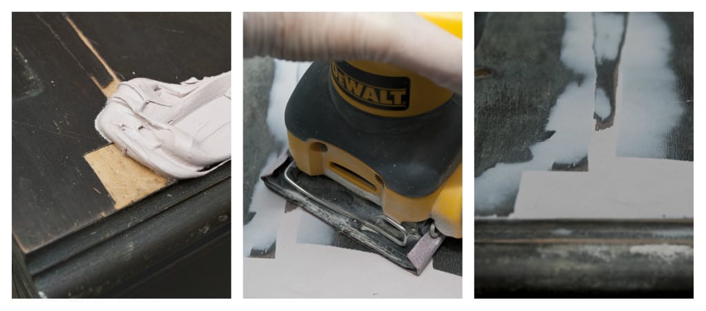 Sanding Bondo for Furniture Repair