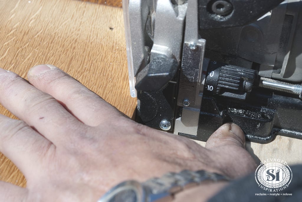 Using a Biscuit Joiner to join Wood Dresser Top