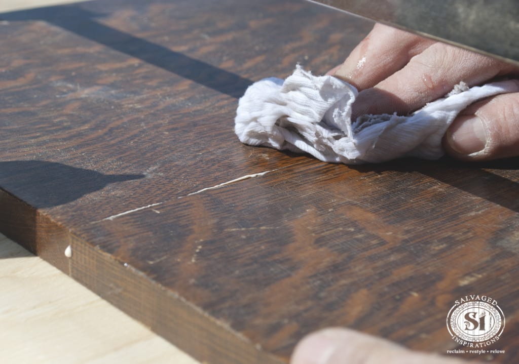 Wiping Away Wood glue