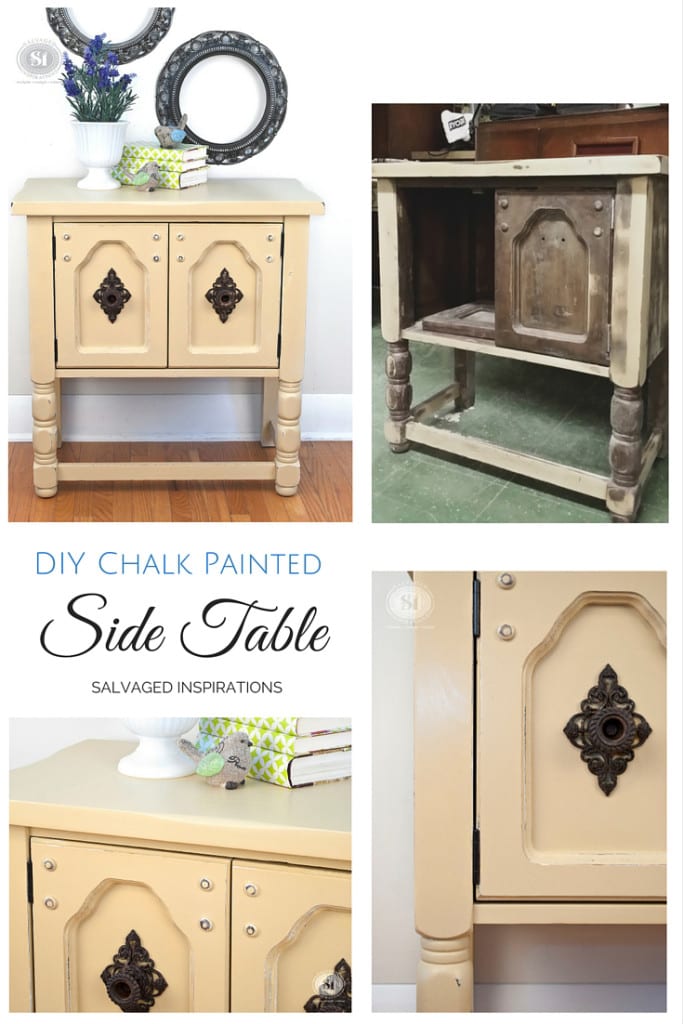 Before&After - DIY Chalk Painted Side Table