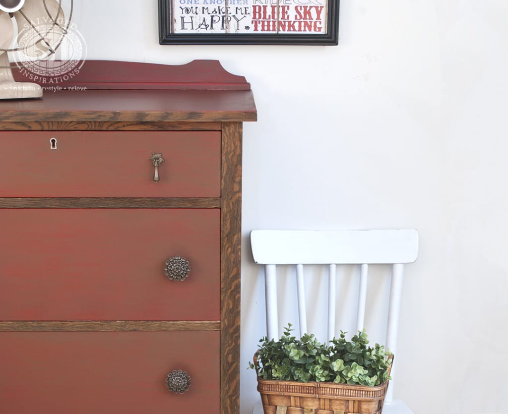 Farmhouse Chic - Painted and Stained Vintage Dresser