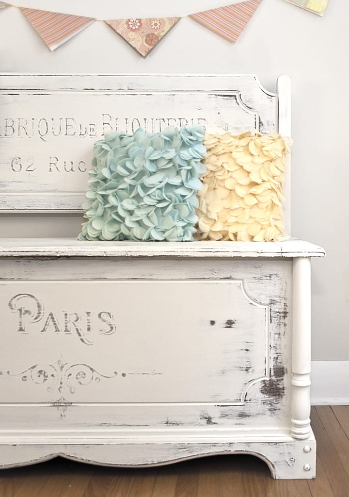French Script Painted Bench-Chest1