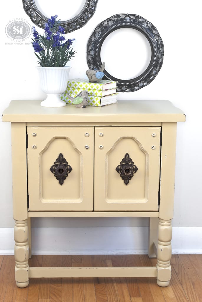 Painted Side Table w Benjamin Moore's Mustard