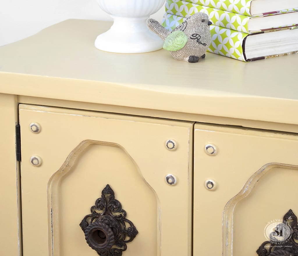 Side Table Painted w Benjamin Moore Mustard