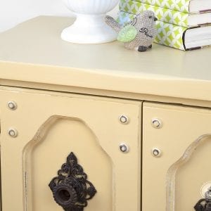 Side Table Painted w Benjamin Moore Mustard