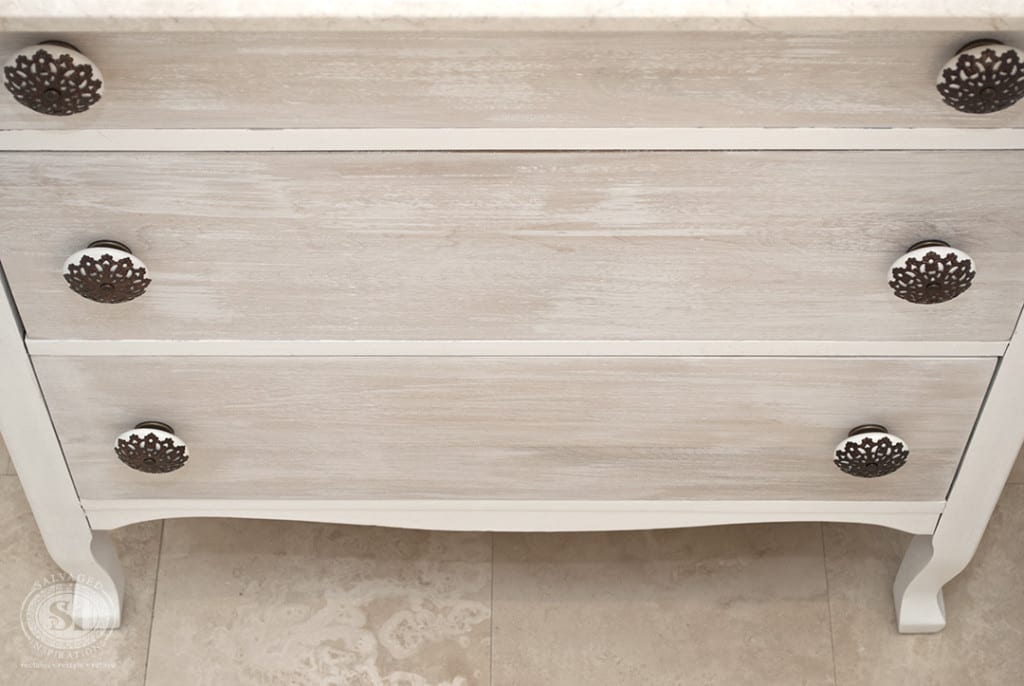 White Washed Vanity Drawers