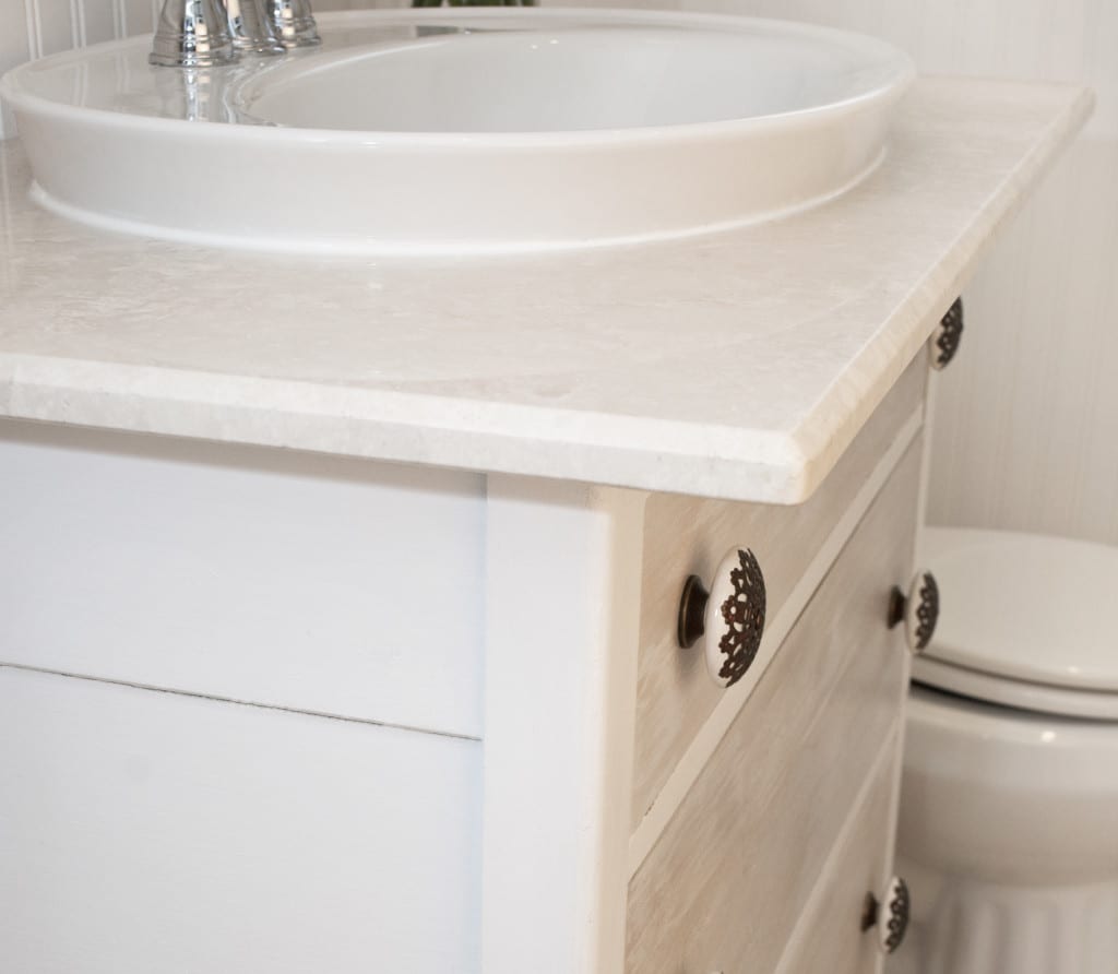 White Washed Bathroom Dresser Vanity