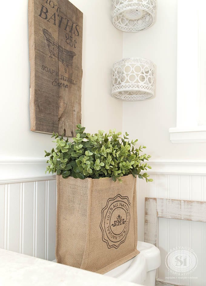 Burlap Bag filled with Greenery
