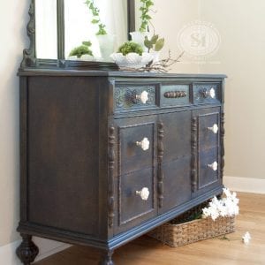 GF Coastal Blue Dresser w Greenery