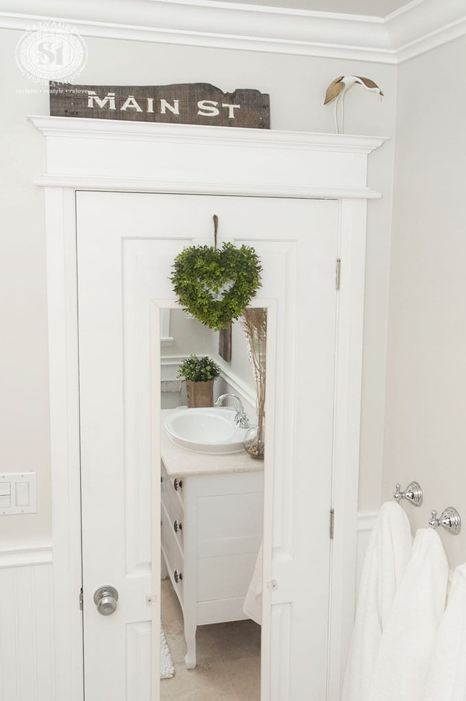 Main St Sign in Bathroom