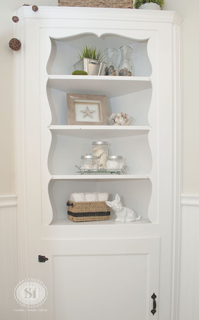 Salvaged Bathroom Corner Cabinet